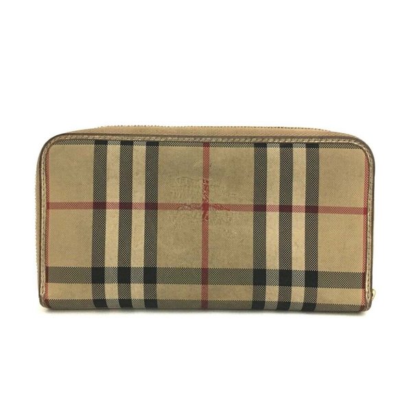 BURBERRY Nova Check Nylon Leather Zip Around Long Wallet /5R0380 - Picture 4 of 8